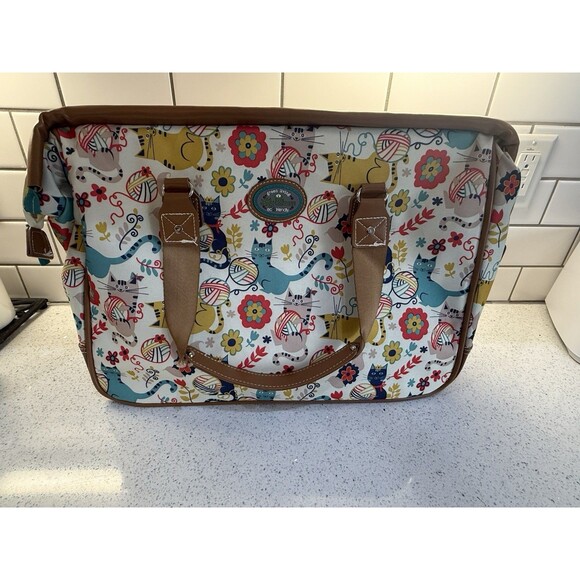 Lily Bloom Large Travel Tote Bag Cats Kitten Design Colorful 18" Luggage - Picture 6 of 16